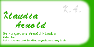 klaudia arnold business card